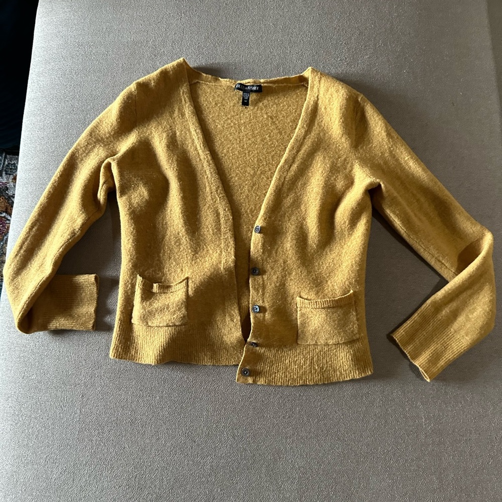 Eileen Fisher Wool Crop Cardigan
